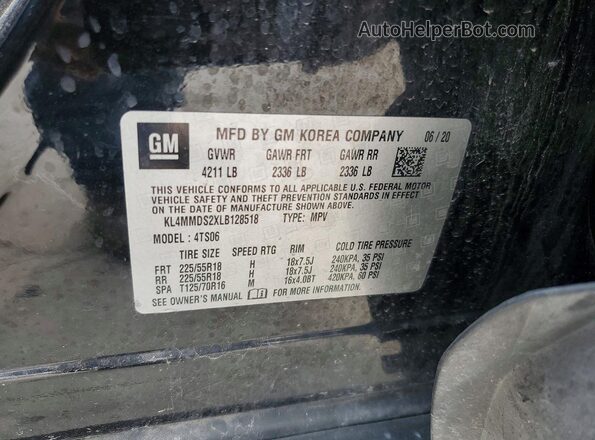 KL4MMDS2XLB128518 2020 BUICK ENCORE Black ძრავის განყოფილების ხედი