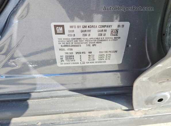 KL4MMDSL0MB066976 2021 BUICK ENCORE Gray ძრავის განყოფილების ხედი