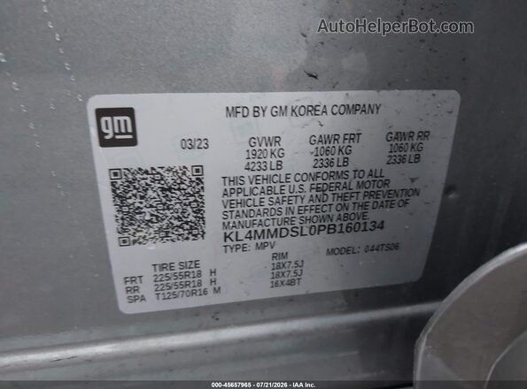 KL4MMDSL0PB160134 2023 BUICK ENCORE Gray ძრავის განყოფილების ხედი