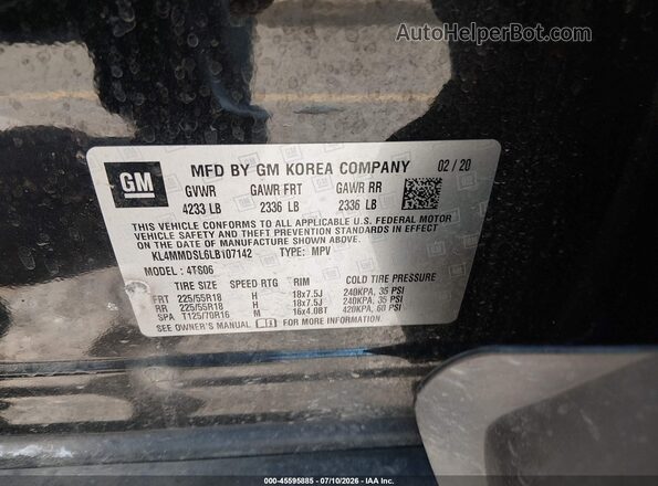 KL4MMDSL6LB107142 2020 BUICK ENCORE Black Շարժիչի բաժամունքի տեսք