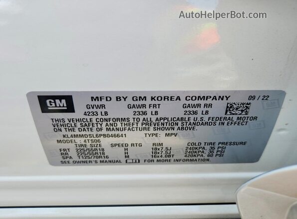 KL4MMDSL6PB046641 2023 BUICK ENCORE White Вид підкапотного простору
