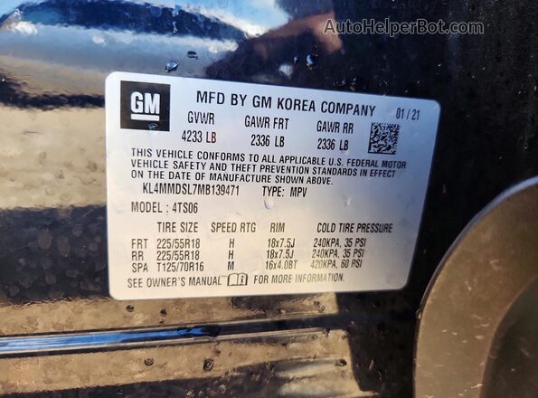 KL4MMDSL7MB139471 2021 BUICK ENCORE Blue Widok komory silnika