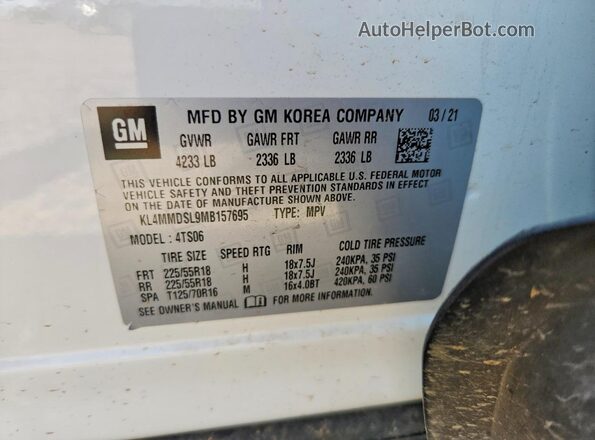 KL4MMDSL9MB157695 2021 BUICK ENCORE White 360 interior view