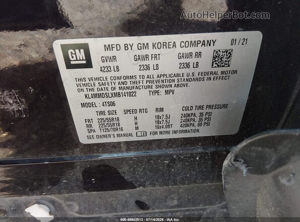 KL4MMDSLXMB141022 2021 BUICK ENCORE Purple Շարժիչի բաժամունքի տեսք