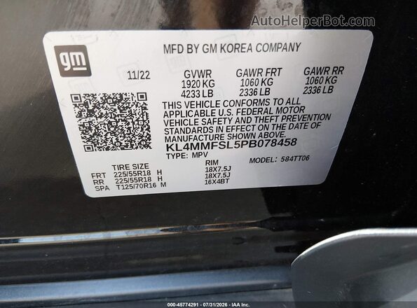 KL4MMFSL5PB078458 2023 BUICK ENCORE Black Widok komory silnika