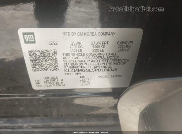 KL4MMGSL5PB104045 2023 BUICK ENCORE Black Engine compartment view