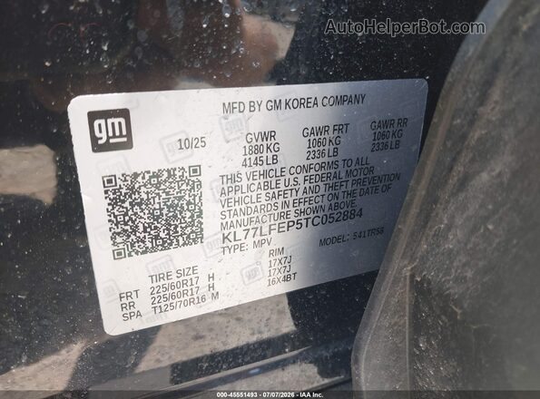 KL77LFEP5TC052884 2026 CHEVROLET TRAX Black Շարժիչի բաժամունքի տեսք