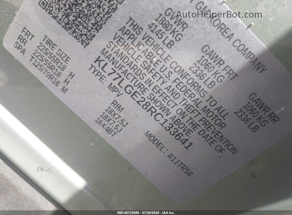 KL77LGE28RC133641 2024 CHEVROLET TRAX Green Widok komory silnika