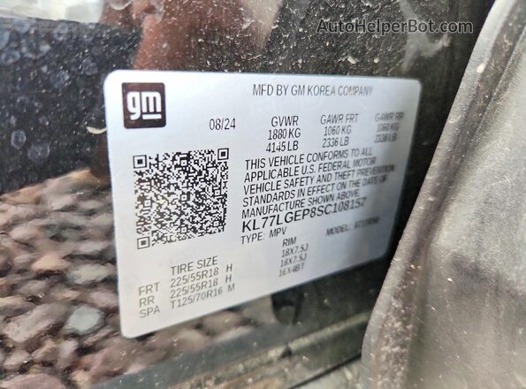 KL77LGEP8SC108157 2025 CHEVROLET TRAX Черный Вид наклейки с VIN-кодом
