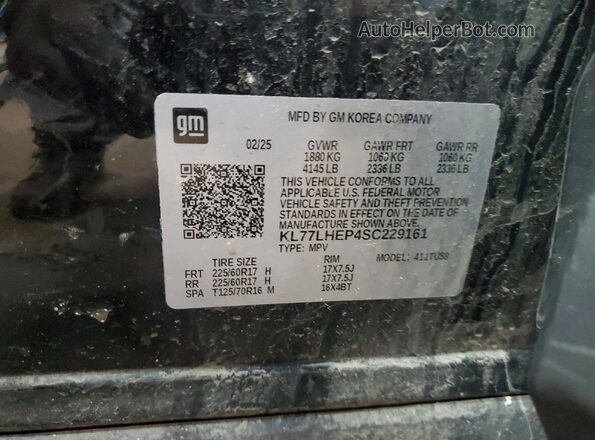 KL77LHEP4SC229161 2025 CHEVROLET TRAX Черный Панорамный вид салона 360°