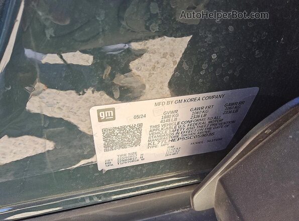 KL77LHEP5SC059036 2025 CHEVROLET TRAX Green VIN կոդի պիտակի տեսք