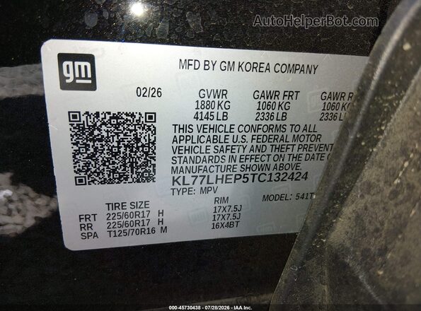 KL77LHEP5TC132424 2026 CHEVROLET TRAX Black Շարժիչի բաժամունքի տեսք