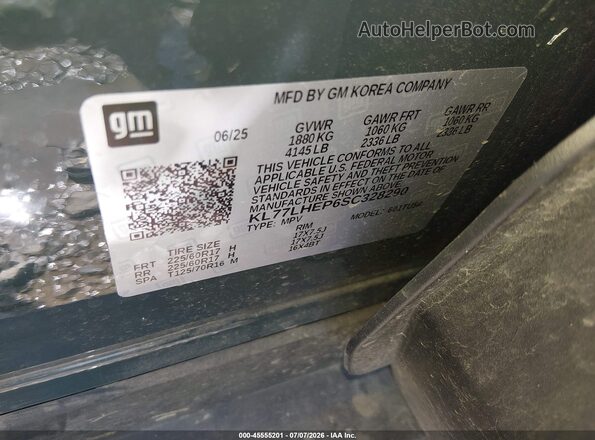 KL77LHEP6SC328290 2025 CHEVROLET TRAX Blue Շարժիչի բաժամունքի տեսք