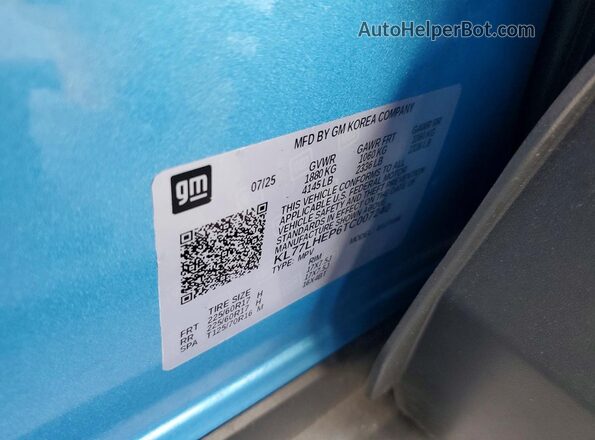 KL77LHEP6TC007240 2026 CHEVROLET TRAX Blue Вид наклейки з VIN-кодом