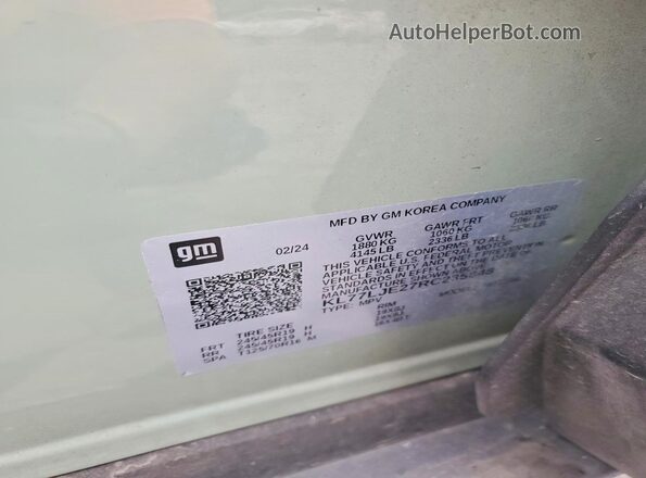 KL77LJE27RC235848 2024 CHEVROLET TRAX Green Vista del compartimento del motor