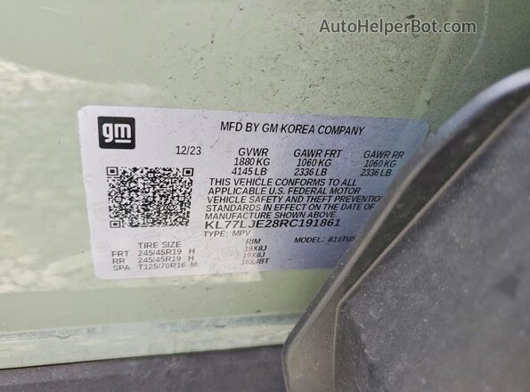 KL77LJE28RC191861 2024 CHEVROLET TRAX Green ძრავის განყოფილების ხედი