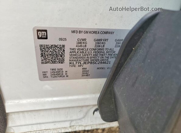 KL77LJEP8SC294621 2025 CHEVROLET TRAX White Engine compartment view