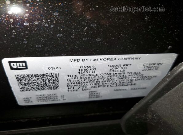 KL77LJEP9TC166244 2026 CHEVROLET TRAX Black VIN կոդի պիտակի տեսք