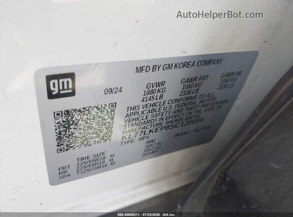 KL77LKEP8SC120666 2025 CHEVROLET TRAX Белый Вид подкапотного пространства
