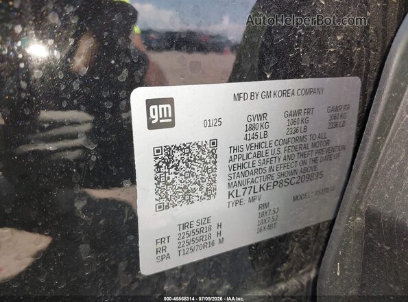 KL77LKEP8SC209895 2025 CHEVROLET TRAX Black Widok komory silnika
