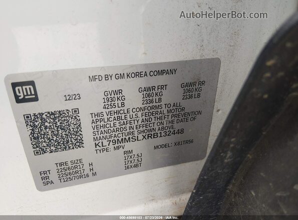KL79MMSLXRB132448 2024 CHEVROLET TRAILBLAZER White Widok komory silnika