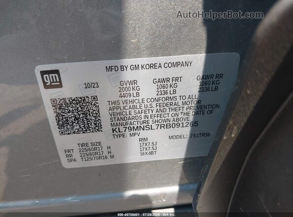 KL79MNSL7RB091265 2024 CHEVROLET TRAILBLAZER Silver Widok komory silnika