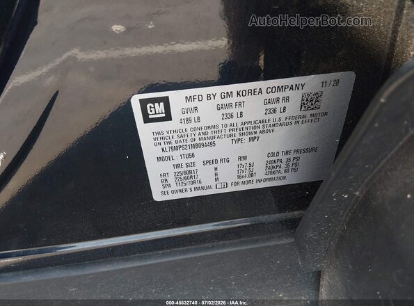 KL79MPS21MB094495 2021 CHEVROLET TRAILBLAZER Dark Blue ძრავის განყოფილების ხედი