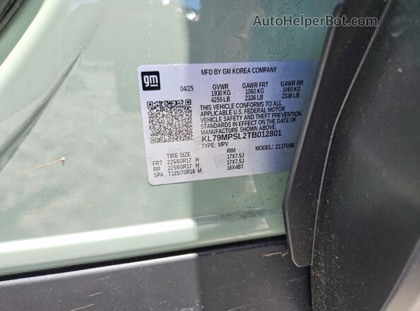 KL79MPSL2TB012801 2026 CHEVROLET TRAILBLAZER Green Вид наклейки з VIN-кодом