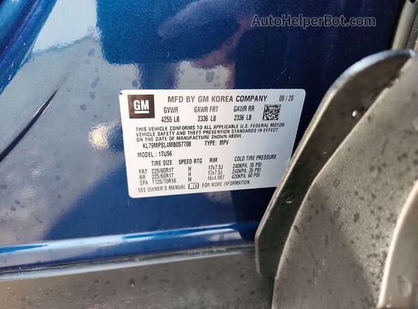 KL79MPSL4MB057708 2021 CHEVROLET TRAILBLAZER Синий Вид подкапотного пространства