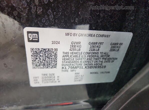 KL79MPSLXSB069519 2025 CHEVROLET TRAILBLAZER Black VIN կոդի պիտակի տեսք