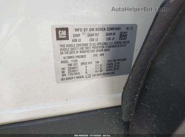 KL79MRSL1PB038632 2023 CHEVROLET TRAILBLAZER Белый Вид подкапотного пространства