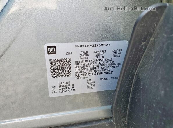 KL79MRSL2SB075617 2025 CHEVROLET TRAILBLAZER Gray ძრავის განყოფილების ხედი