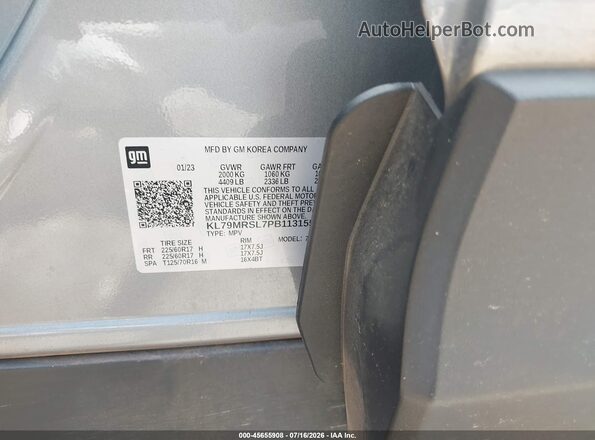 KL79MRSL7PB113155 2023 CHEVROLET TRAILBLAZER Gray Engine compartment view