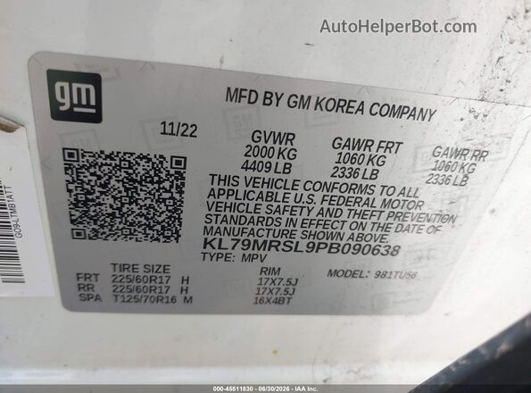 KL79MRSL9PB090638 2023 CHEVROLET TRAILBLAZER  Շարժիչի բաժամունքի տեսք