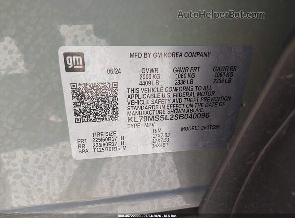 KL79MSSL2SB040096 2025 CHEVROLET TRAILBLAZER Green Շարժիչի բաժամունքի տեսք