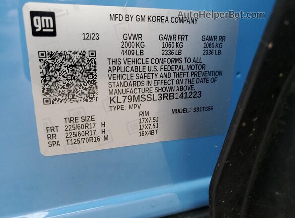 KL79MSSL3RB141223 2024 CHEVROLET TRAILBLAZER Blue Սալոնի 360 աստիճան տեսք