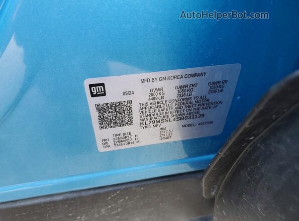 KL79MSSL4SB031139 2025 CHEVROLET TRAILBLAZER Синий Вид подкапотного пространства