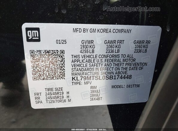 KL79MTSL0SB174448 2025 CHEVROLET TRAILBLAZER Black Widok komory silnika