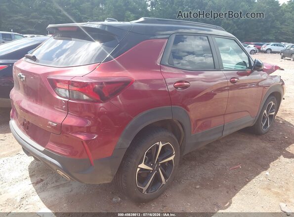 KL79MTSL1NB067199 2022 CHEVROLET TRAILBLAZER Maroon Задня права чверть