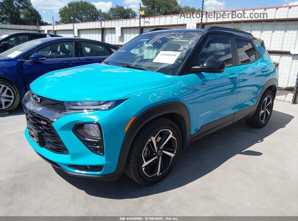 KL79MTSL3MB071561 2021 CHEVROLET TRAILBLAZER Teal Առջևի ձախ երեք քառորդ տեսարան