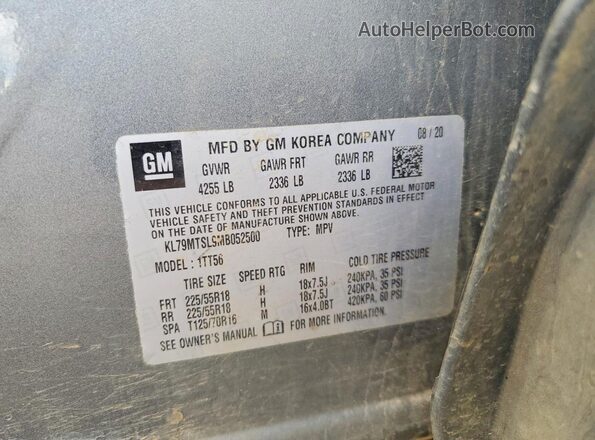KL79MTSL9MB052500 2021 CHEVROLET TRAILBLAZER Gray ძრავის განყოფილების ხედი