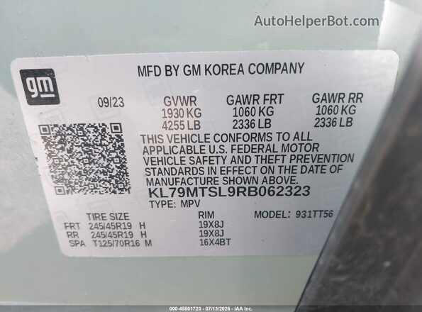 KL79MTSL9RB062323 2024 CHEVROLET TRAILBLAZER Green Engine compartment view