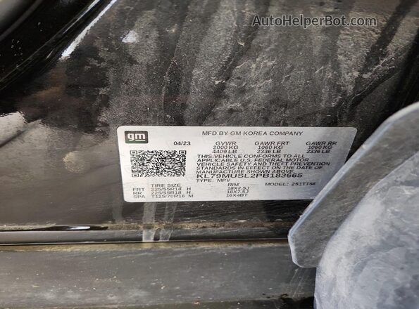 KL79MUSL2PB183665 2023 CHEVROLET TRAILBLAZER Black VIN կոդի պիտակի տեսք