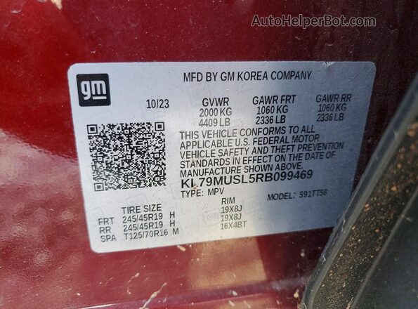 KL79MUSL5RB099469 2024 CHEVROLET TRAILBLAZER Burgundy Շարժիչի բաժամունքի տեսք