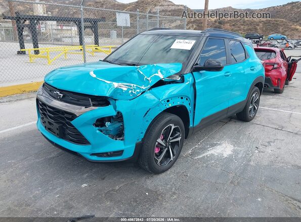 KL79MUSL6NB076261 2022 CHEVROLET TRAILBLAZER Turquoise Przód lewy