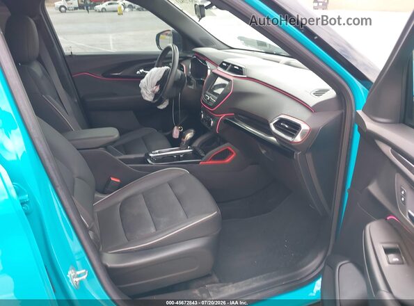 KL79MUSL6NB076261 2022 CHEVROLET TRAILBLAZER Turquoise Widok wnętrza z przodu