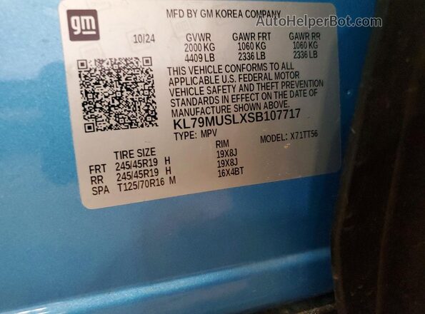 KL79MUSLXSB107717 2025 CHEVROLET TRAILBLAZER Blue ძრავის განყოფილების ხედი