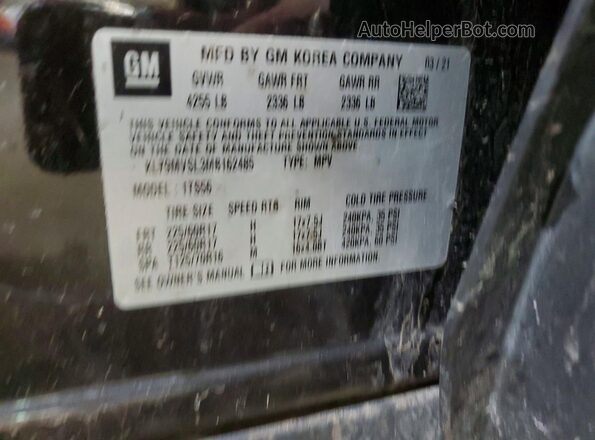 KL79MVSL3MB162485 2021 CHEVROLET TRAILBLAZER Black 360 interior view