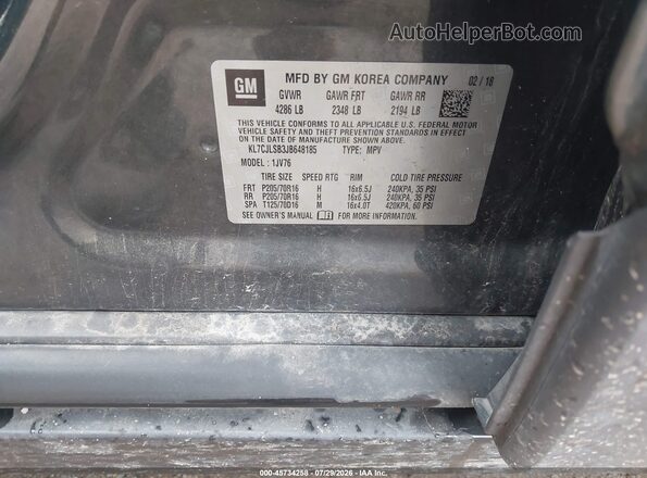 KL7CJLSB3JB648185 2018 CHEVROLET TRAX Black Engine compartment view