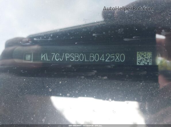 KL7CJPSB0LB042580 2020 CHEVROLET TRAX Черный Вид подкапотного пространства